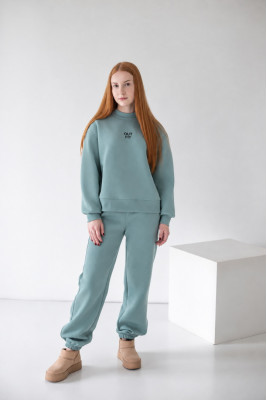 Жіночий теплий костюм oversize із триниткового футера з начосом